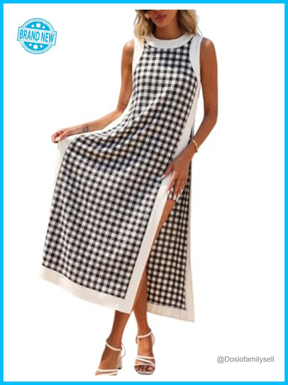 Cotton Blend Two Piece Set Sleeveless Maxi Tunic & Shorts Summer Casual